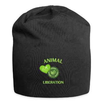 Vegan bio, Libération animale - Bonnet en jersey - noir - Devant