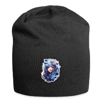 Schnee-Frost-Eis-Mädchen - Jersey-Beanie - Schwarz - Vorne