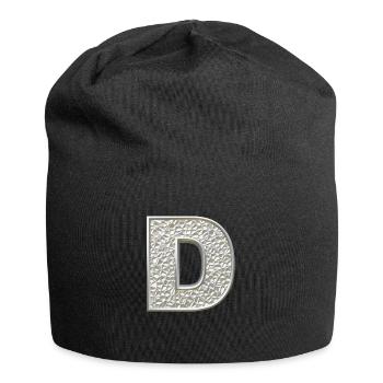 D, lettre, lettre D, initiale, initiale D, monogramme, - Bonnet en jersey - noir - Devant