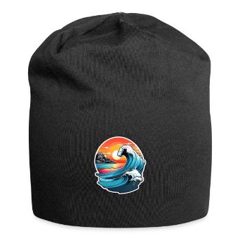 vague - été - vacances - Bonnet en jersey - noir - Devant