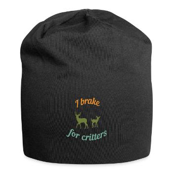 I brake for critters - Jersey Beanie - black - Front
