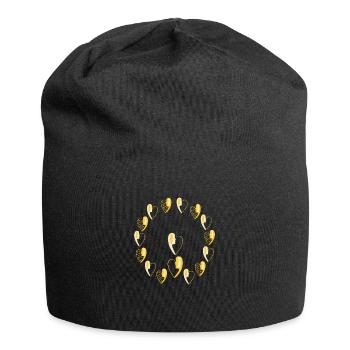 Couronne d'amour. - Bonnet en jersey - noir - Devant