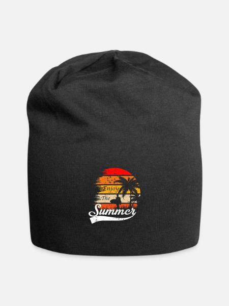 Urlaub Frühsommer Spätsommer Sommerurlaub Meer - Jersey-Beanie - Schwarz