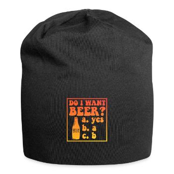 I Want Beer Funny - Jersey-Beanie - Schwarz - Vorne