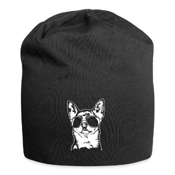 Chihuahua cool avec lunettes de soleil chiens Wilsigns - Bonnet en jersey - noir - Devant