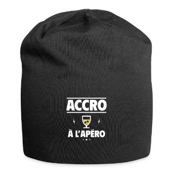 accro à l'apéro, humour - Bonnet en jersey - noir - Devant