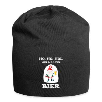 HO HO HOL mir mal ein Bier Weihnacht Noël - Bonnet en jersey - noir - Devant