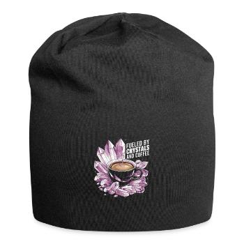 Kraft durch Kristalle und Koffein - Jersey-Beanie - Schwarz - Vorne