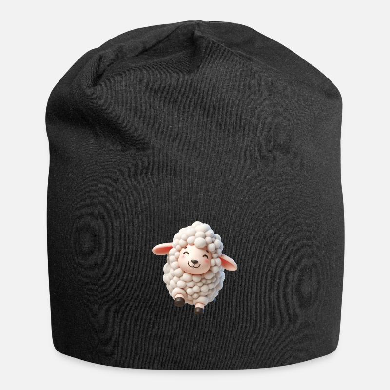 Moutons 3 - Bonnet en jersey - noir