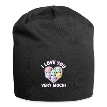 Liebe durch Mochi ausdrücken - Jersey-Beanie - Schwarz - Vorne