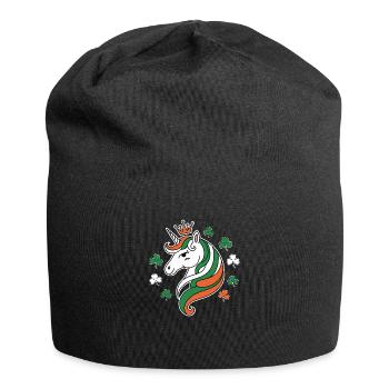 St. Patrick's Day Einhorn - Jersey-Beanie - Schwarz - Vorne