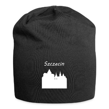 Stettin im Herzen - Jersey-Beanie - Schwarz - Vorne