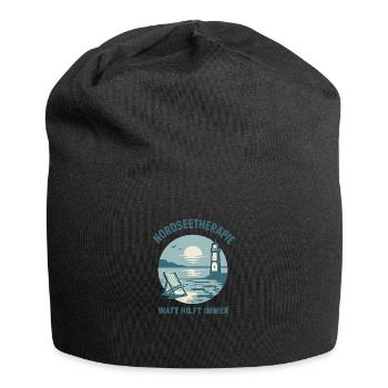 Nordseetherapie - Watt hilft immer - Jersey-Beanie - Schwarz - Vorne
