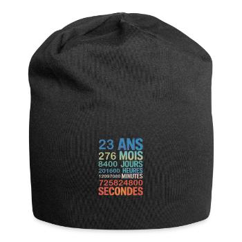 23 ans de vie – chaque seconde compte - Jersey-Beanie - Schwarz - Vorne