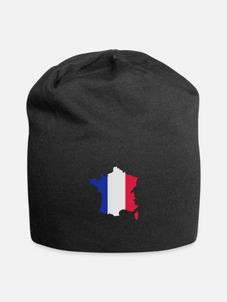 frankreich_landflagge - Jersey-Beanie - Schwarz