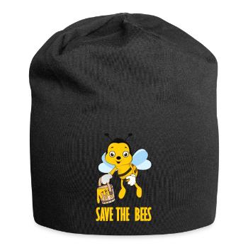 Rettet die Bienen Honigbiene Imkerei Bienenkönigin - Jersey-Beanie - Schwarz - Vorne