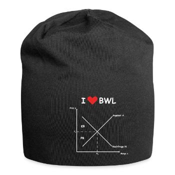 i love bwl weiss - Jersey-Beanie - Schwarz - Vorne