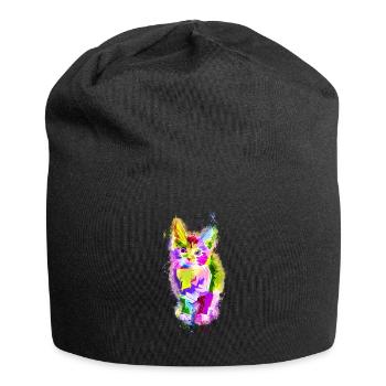 Animal colorful bright glowing - Jersey Beanie - black - Front