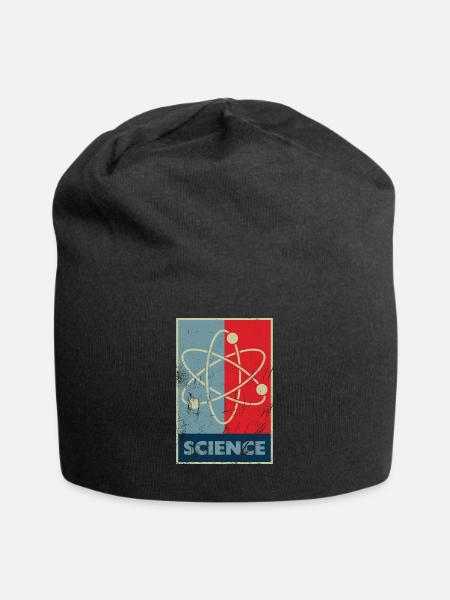 Wissenschaft Logo Atom Science zerkratzt used look - Jersey-Beanie - Schwarz