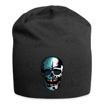 tete de mort crane skull fantaisie halloween effra - Bonnet en jersey - noir - Devant