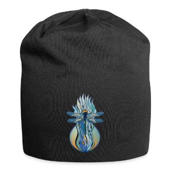 Libelle Jugendstil - Jersey-Beanie - Schwarz - Vorne