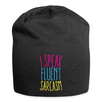 Ich spreche fließend Sarkasmus Grafik - Jersey-Beanie - Schwarz - Vorne