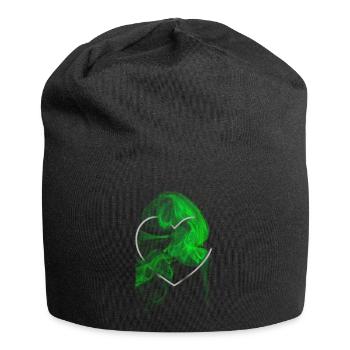 Heart with green smoke design - Jersey Beanie - black - Front