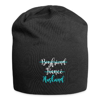Boyfriend fiancé husband wedding - Jersey Beanie - black - Front