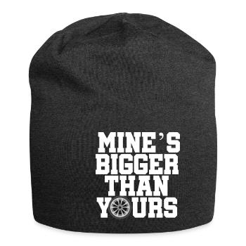 Meiner ist größer als deiner Geschenk Auto Motor - Jersey-Beanie - Anthrazit - Vorne