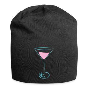 Cocktail Glas für Cocktail Fans - Jersey-Beanie - Schwarz - Vorne