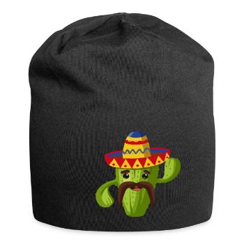 Kaktus cactus Mexikanisch - Jersey-Beanie - Schwarz - Vorne