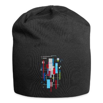 Abstract Bauhaus pattern - Jersey Beanie - black - Front
