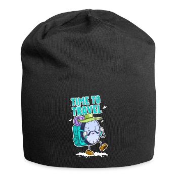 Zeitreisende Uhr für schwarze Shirts - Jersey-Beanie - Schwarz - Vorne