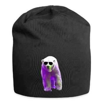 Polar Bear - Eisbär - Jersey-Beanie - Schwarz - Vorne