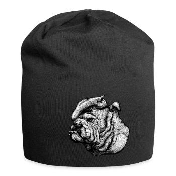 English Bulldog - Jersey-Beanie - Schwarz - Vorne