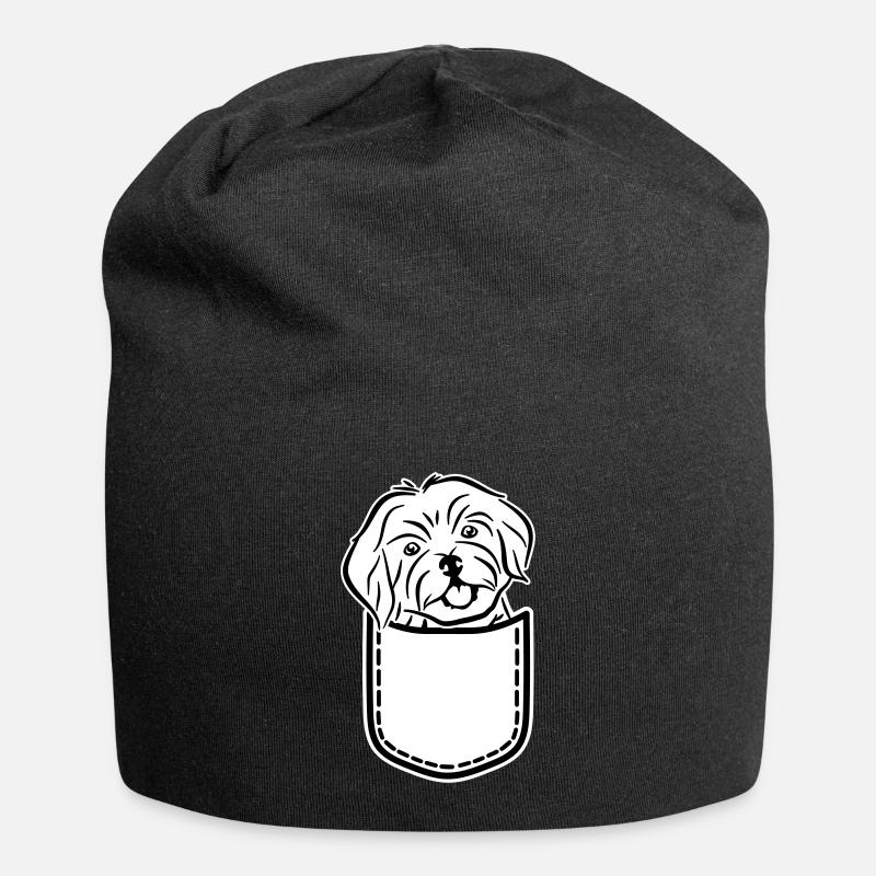 Havaneser - Jersey-Beanie - Schwarz