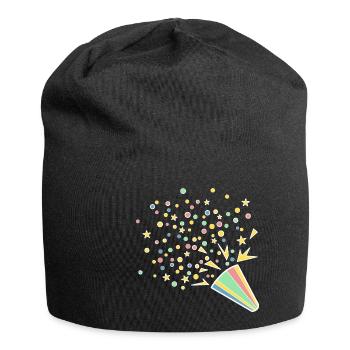 Festive confetti horn - Jersey Beanie - black - Front