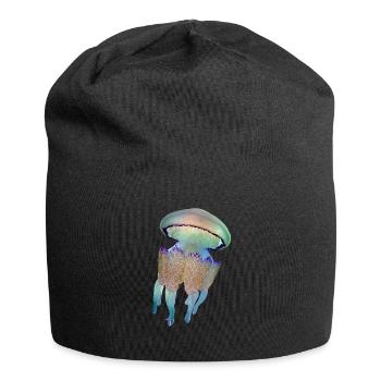 Quallen - Jersey-Beanie - Schwarz - Vorne