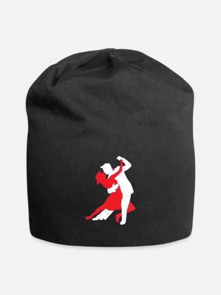 Tanzen Silhouette Paar Tänzer Romantischer Tanz - Jersey-Beanie - Schwarz
