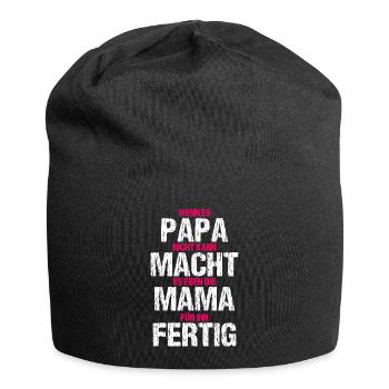 Papa Mama T-Shirt Lustige Familie - Jersey-Beanie - Schwarz - Vorne