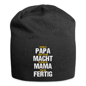 Papa Mama Lustiger Spruch Familie Witzige Geschenk - Jersey-Beanie - Schwarz - Vorne