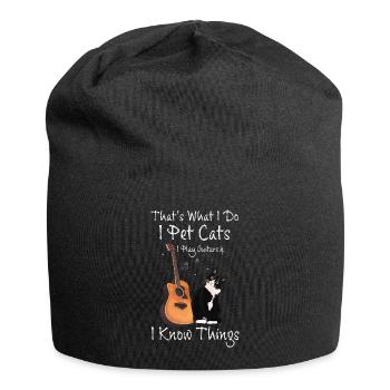 That's What I Do Katzen Liebhaber Gitarren Spruch - Jersey-Beanie - Schwarz - Vorne
