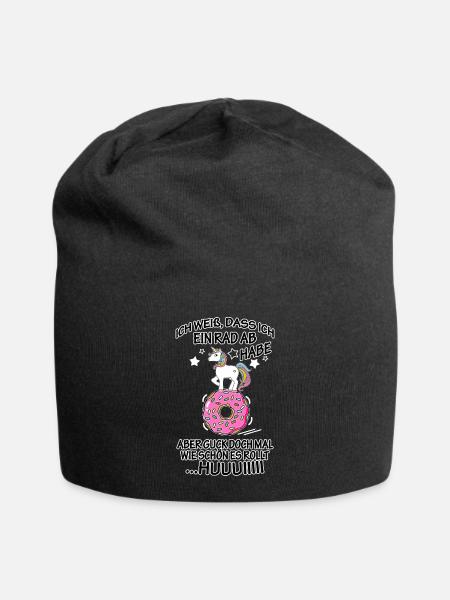 Einhorn ich weiß dass ich ein Rad ab habe Dounut - Jersey-Beanie - Schwarz