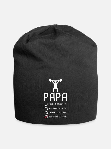 Papa musclé musculation fête des pères muscu - Bonnet en jersey - noir