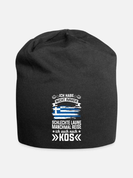 Kos Griechenland - Jersey-Beanie - Schwarz
