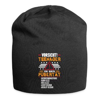 Teenager in der Pubertät - Jersey-Beanie - Schwarz - Vorne
