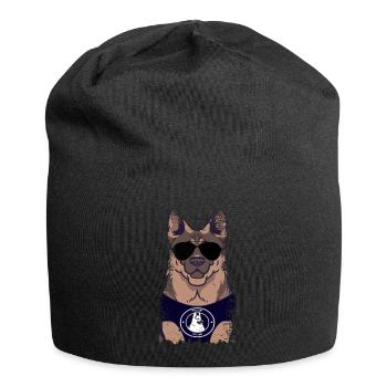Polizeihund Deutscher Schäferhund - Jersey-Beanie - Schwarz - Vorne