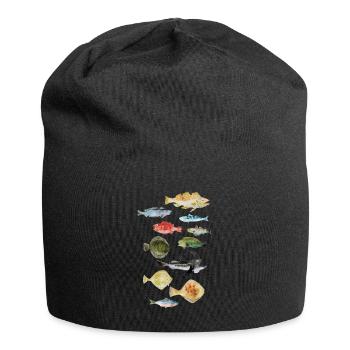 Fische aus dem Meer - Jersey-Beanie - Schwarz - Vorne