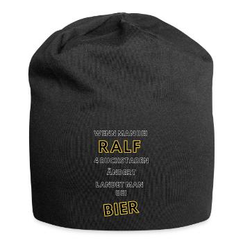 Ralf Bier Geschenk - Jersey-Beanie - Schwarz - Vorne