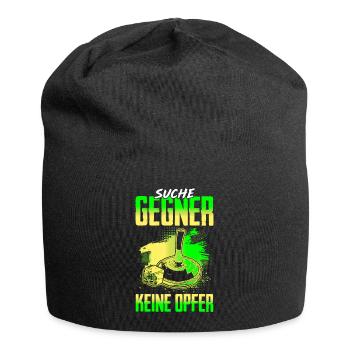 Eisstock Suche Gegner Keine Opfer Stockschütze - Jersey-Beanie - Schwarz - Vorne